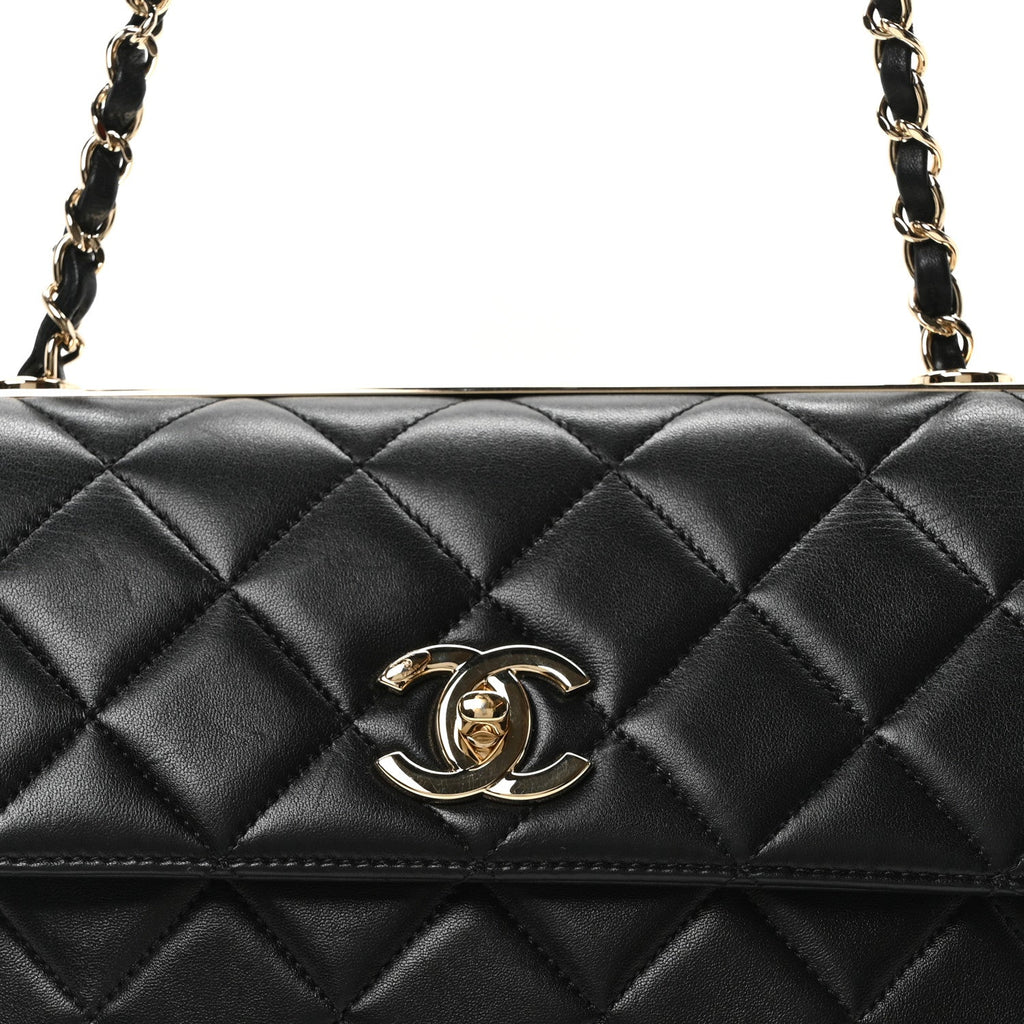 Lambskin Quilted Medium Trendy CC Flap Black