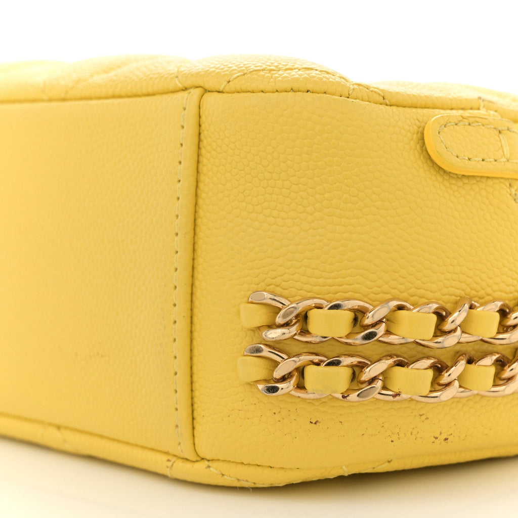Caviar Quilted Mini CC You Camera Case Yellow