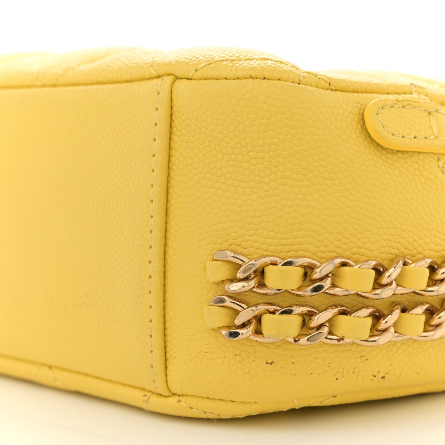 Caviar Quilted Mini CC You Camera Case Yellow