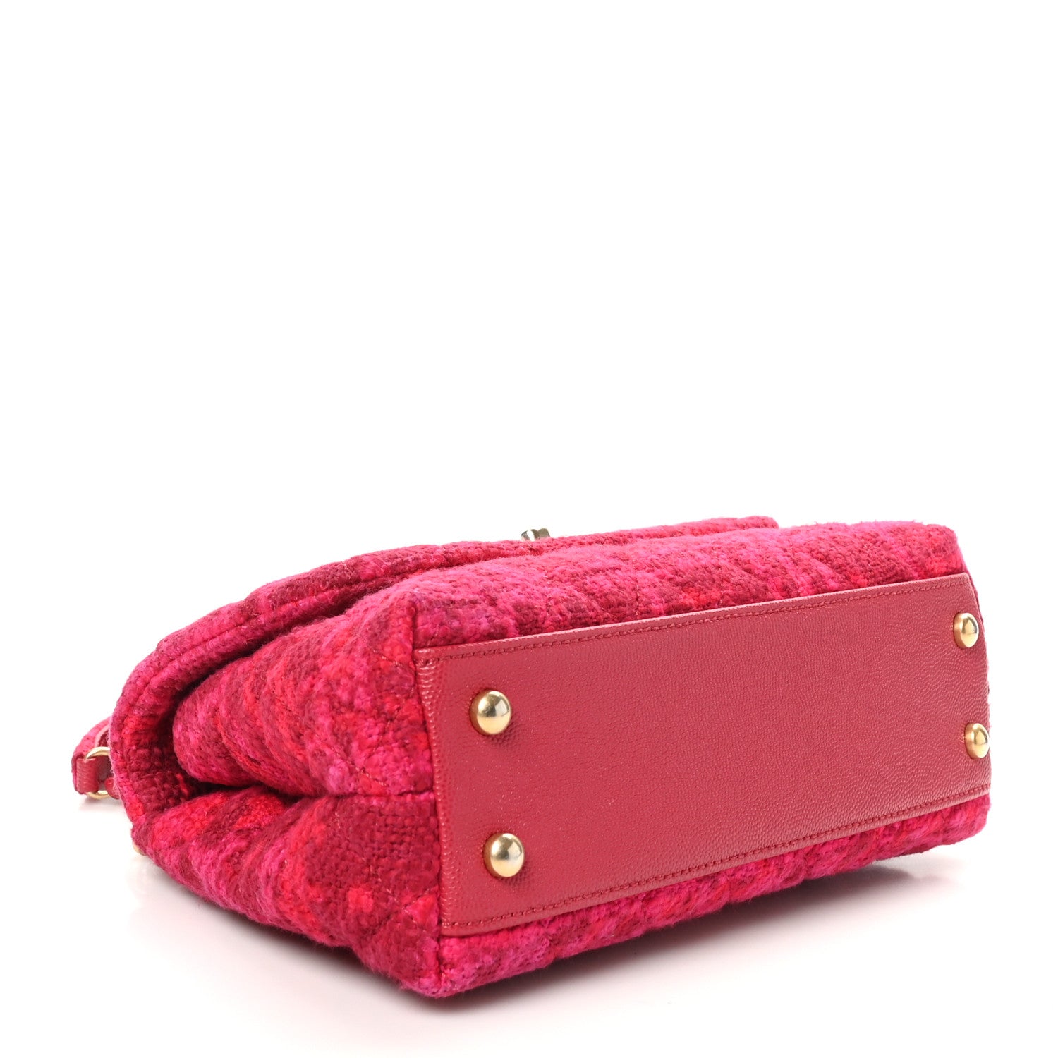 Tweed Mini Coco Handle Flap Fuchsia