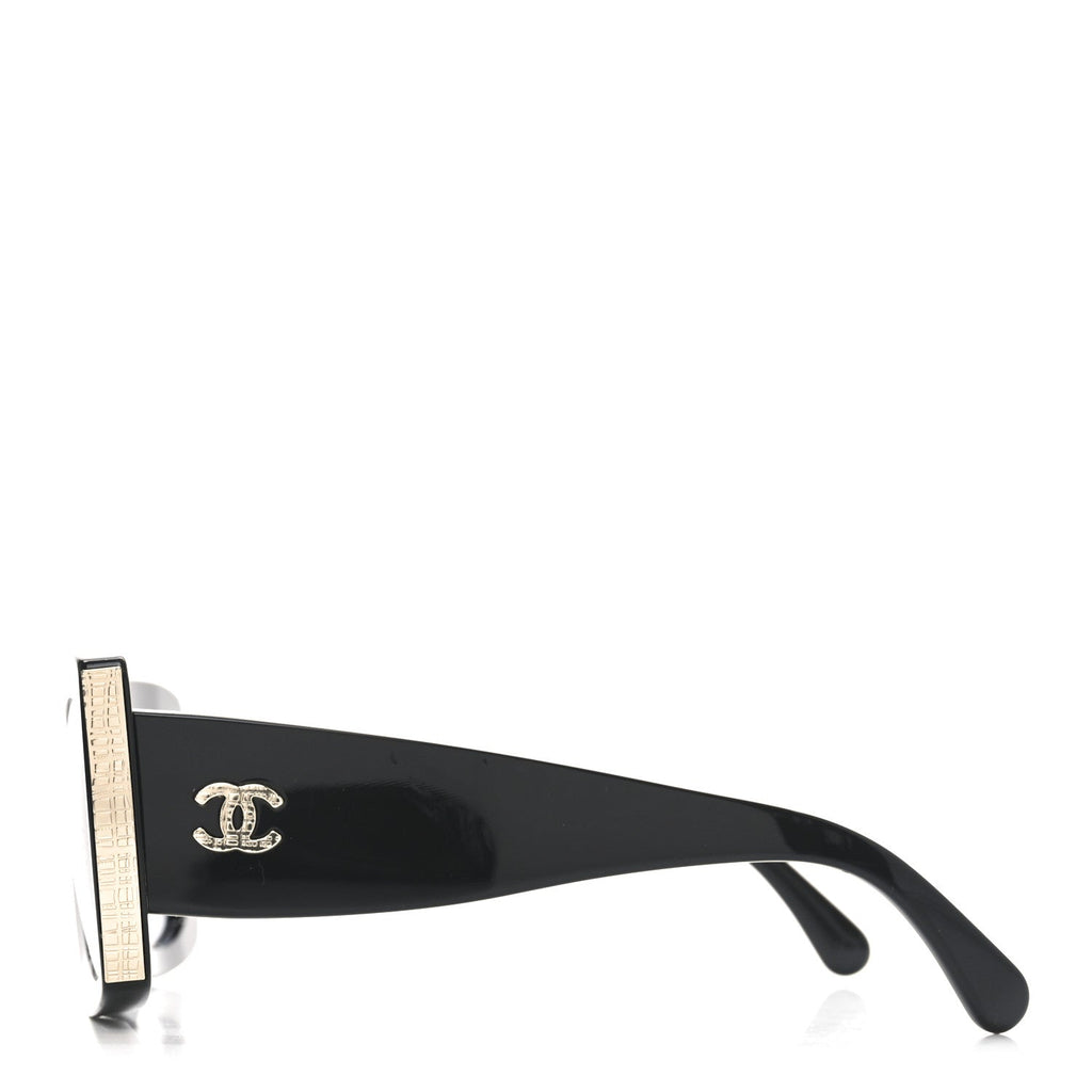 Acetate Rectangle Sunglasses 5435-A Black