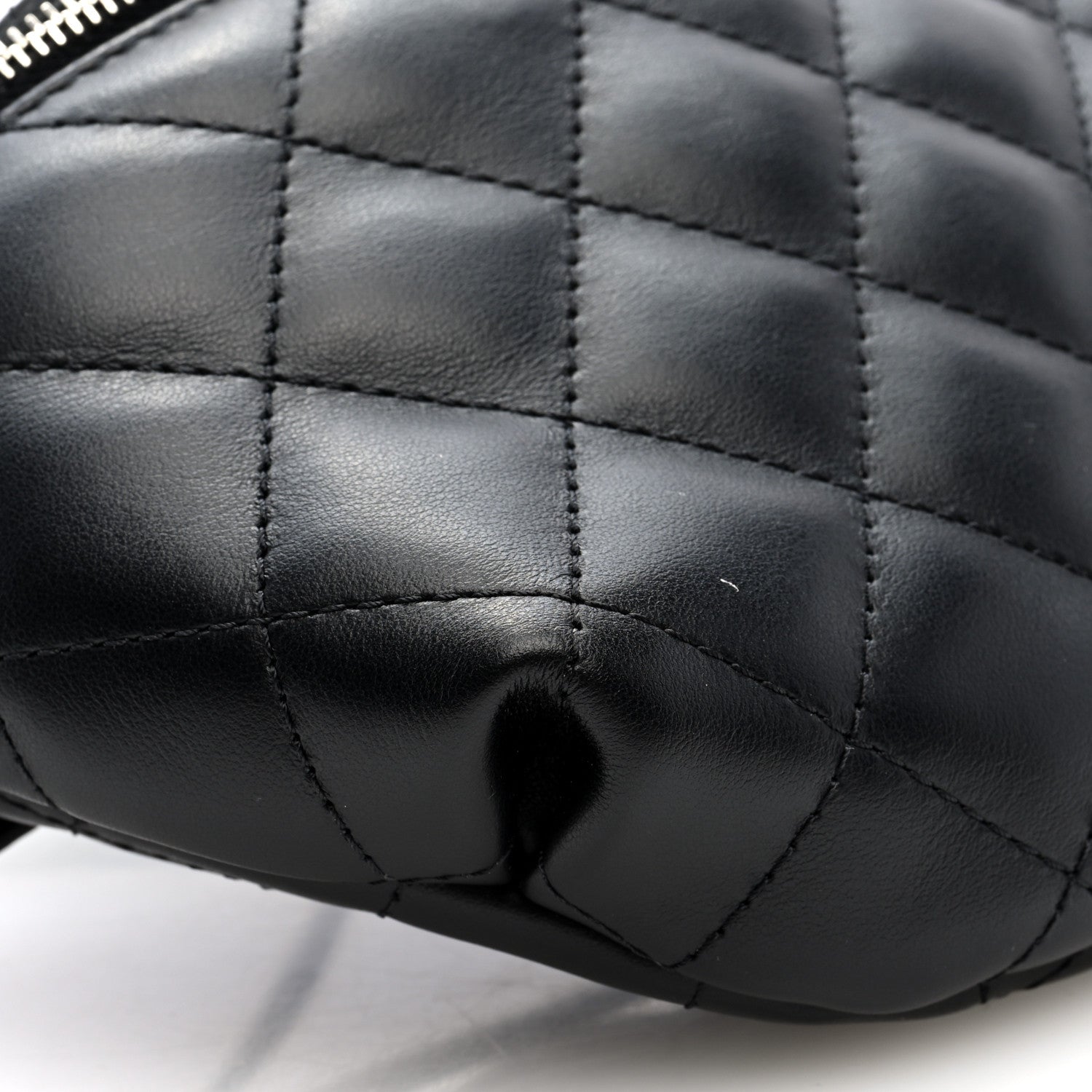 Calfskin Quilted Waist Belt Bag Black