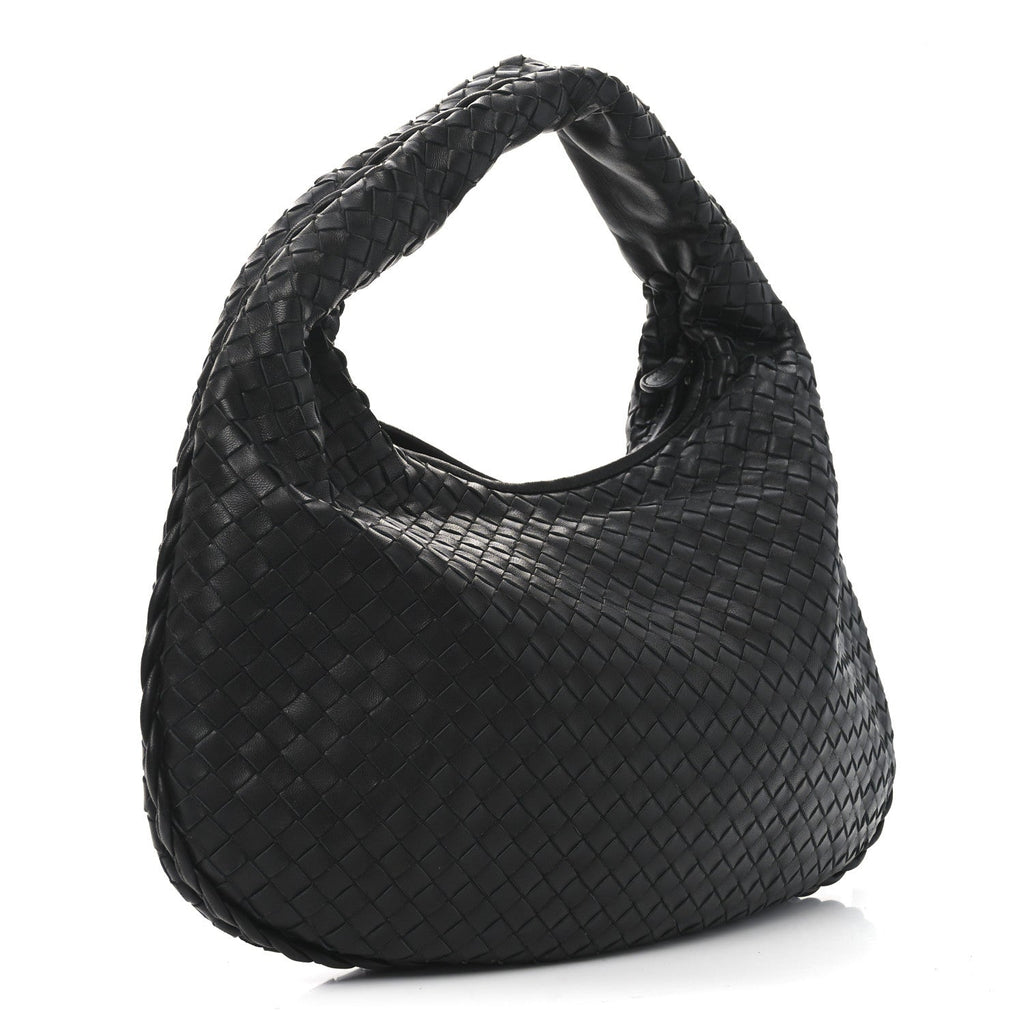 Nappa Intrecciato Medium Veneta Hobo Black
