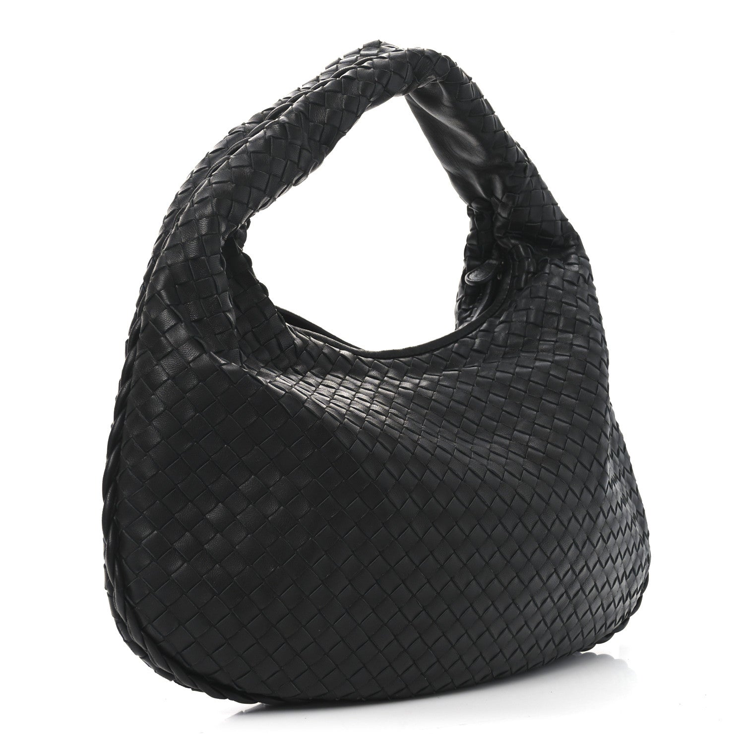 Nappa Intrecciato Medium Veneta Hobo Black