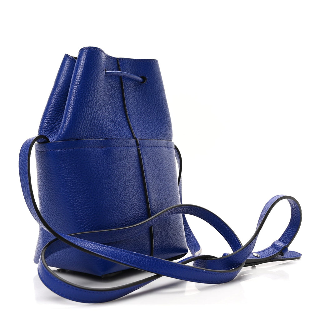 Grained Calfskin Mini Gancino Bucket Bag Bluette