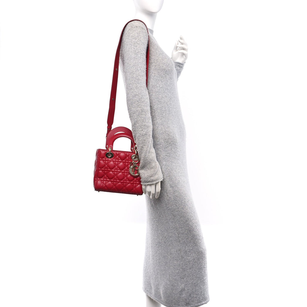 Lambskin Cannage Small My ABCDior Lady Dior Red