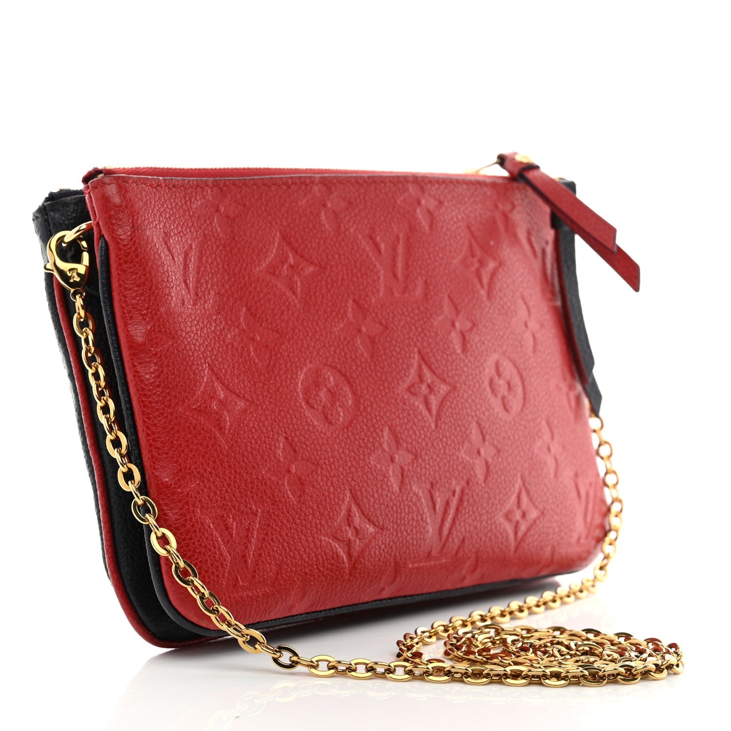 Empreinte Double Zip Pochette Marine Rouge
