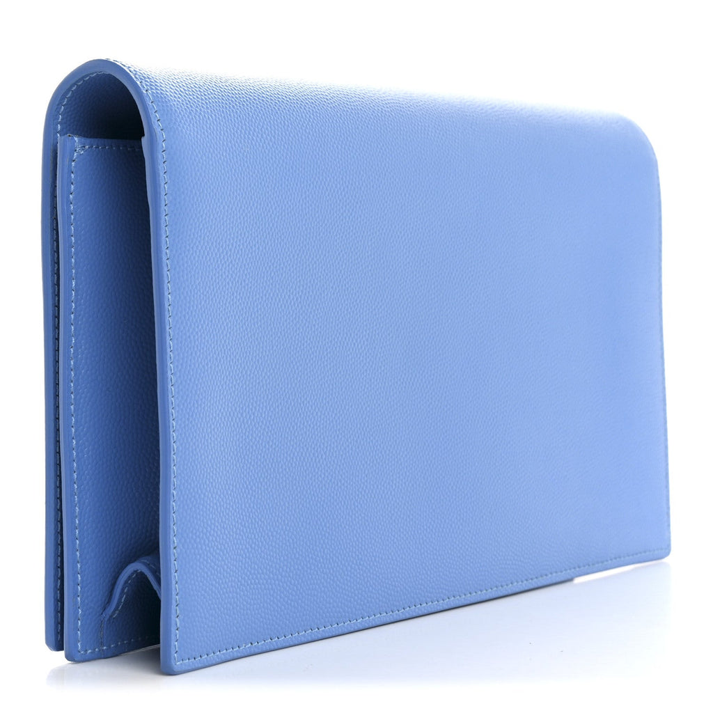 Grain De Poudre Classic Kate Monogram Clutch Blue Clair