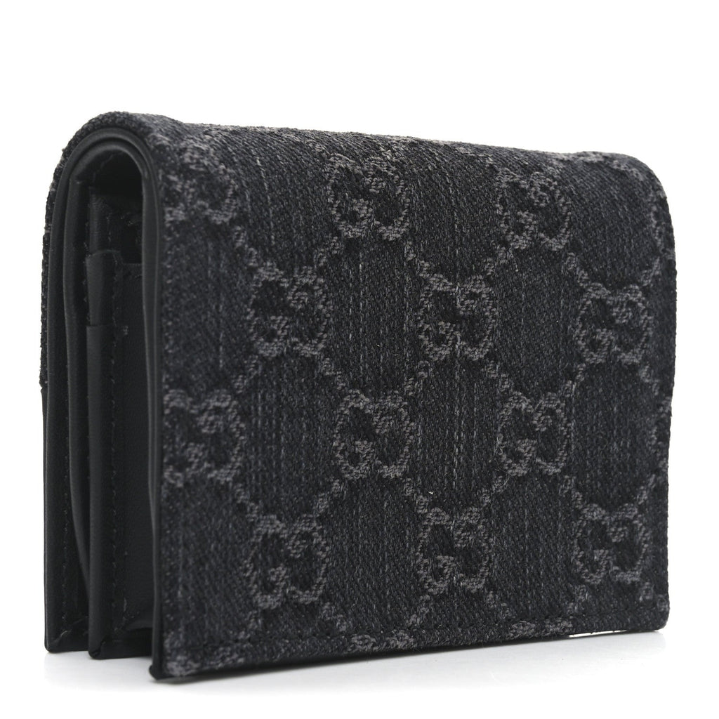 Denim GG Supreme Monogram Calfskin GG Marmont  Case Black