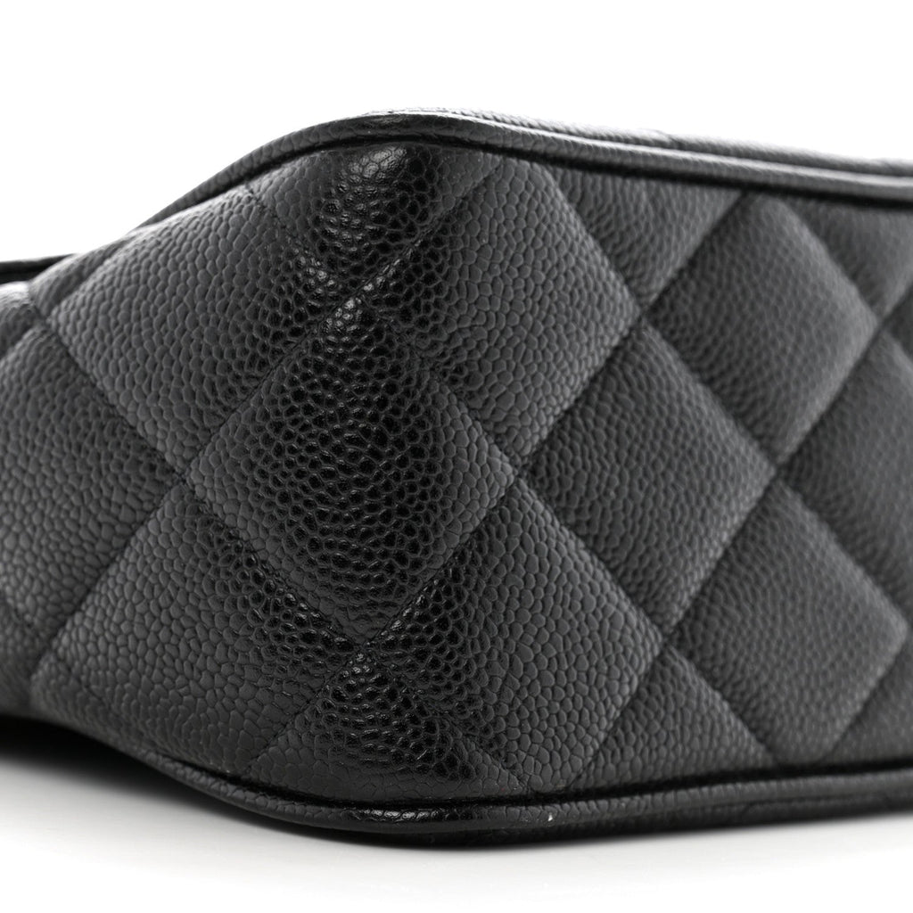 Caviar Quilted Jumbo Square Flap Black