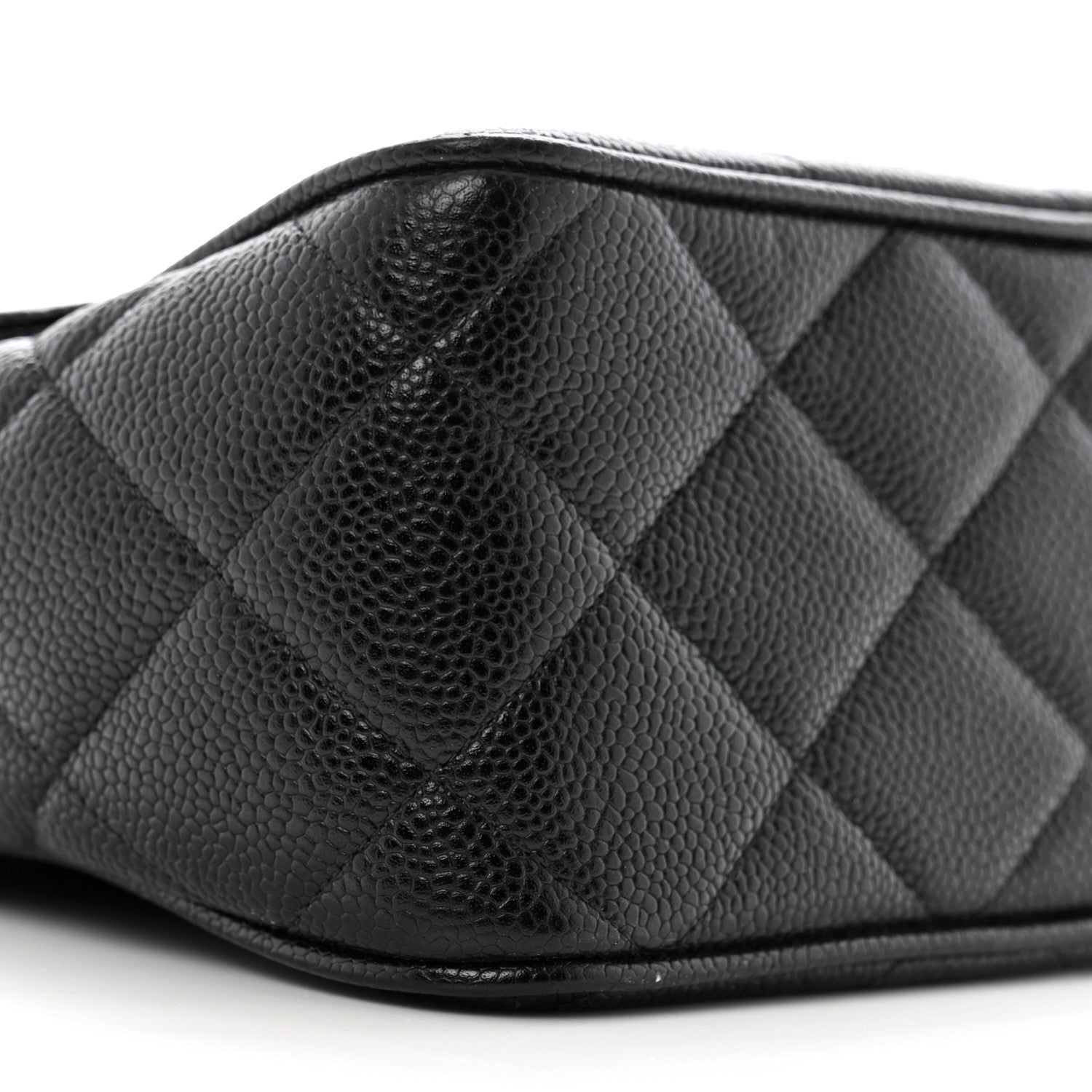 Caviar Quilted Jumbo Square Flap Black