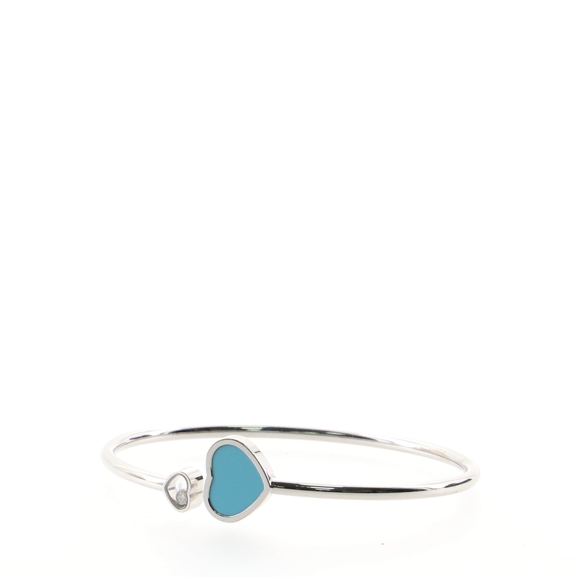 Happy Hearts Bracelet 18K White Gold and Turquoise with Diamond