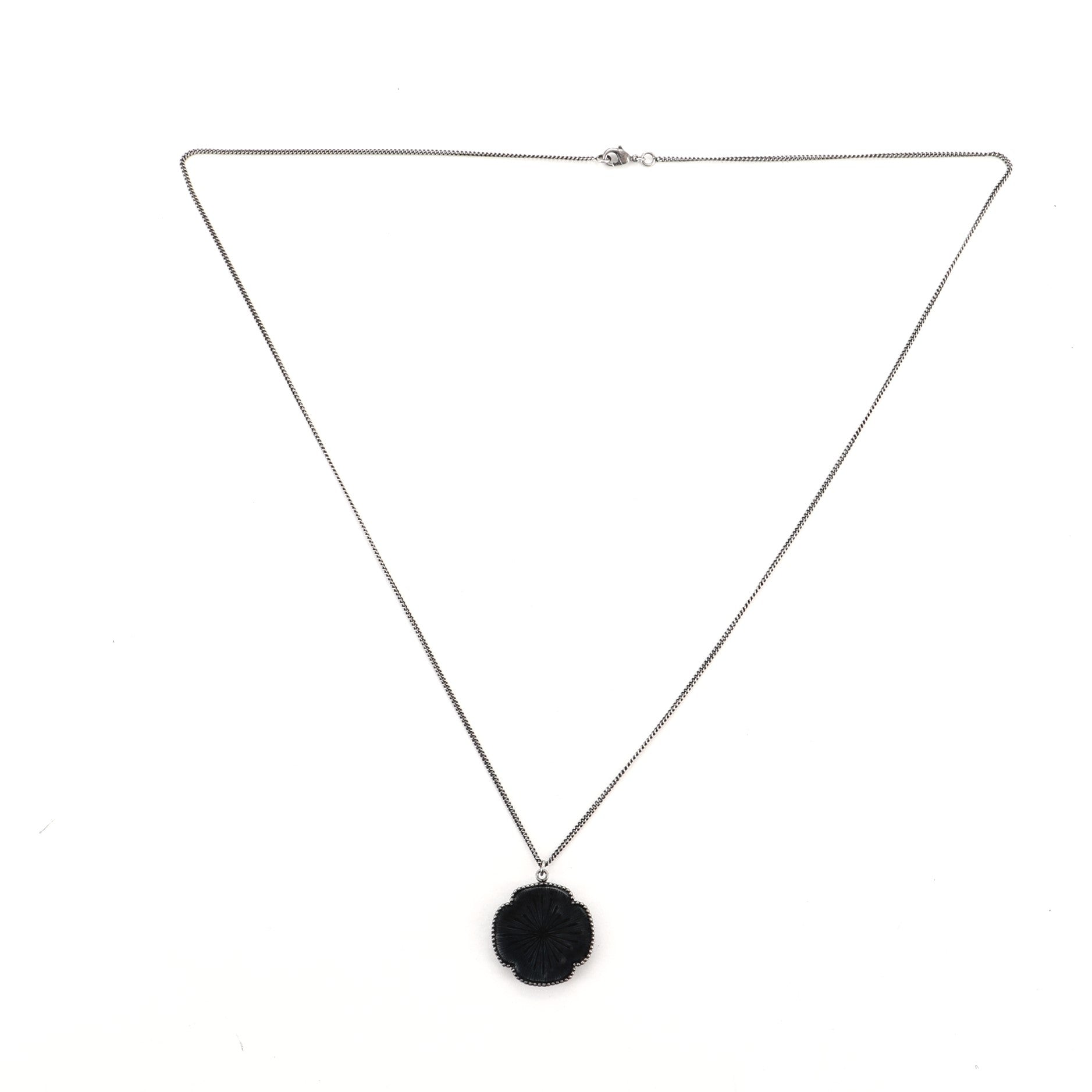 CC Pendant Long Necklace Enamel with Metal