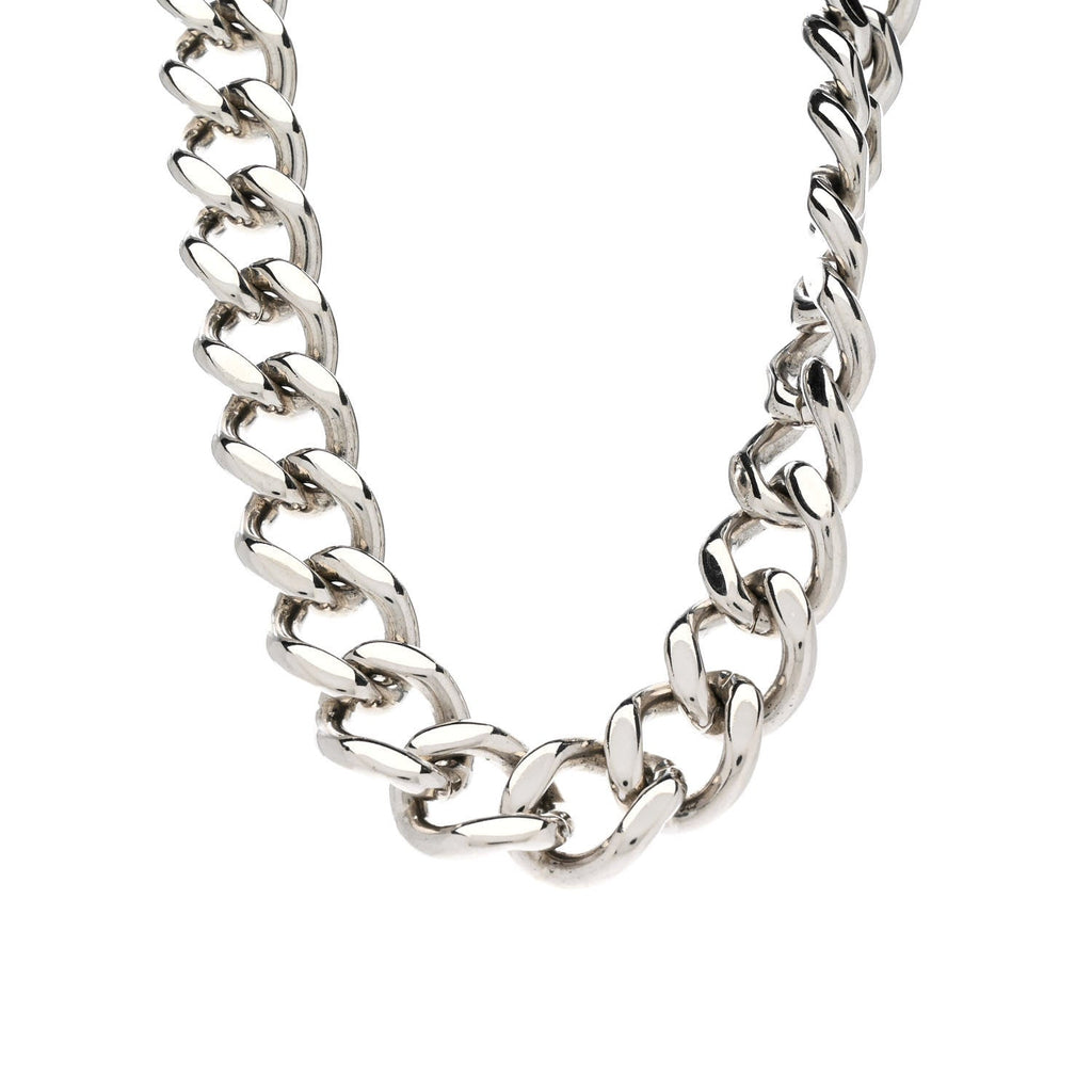 Brass CD Icon Chain Link Necklace Silver
