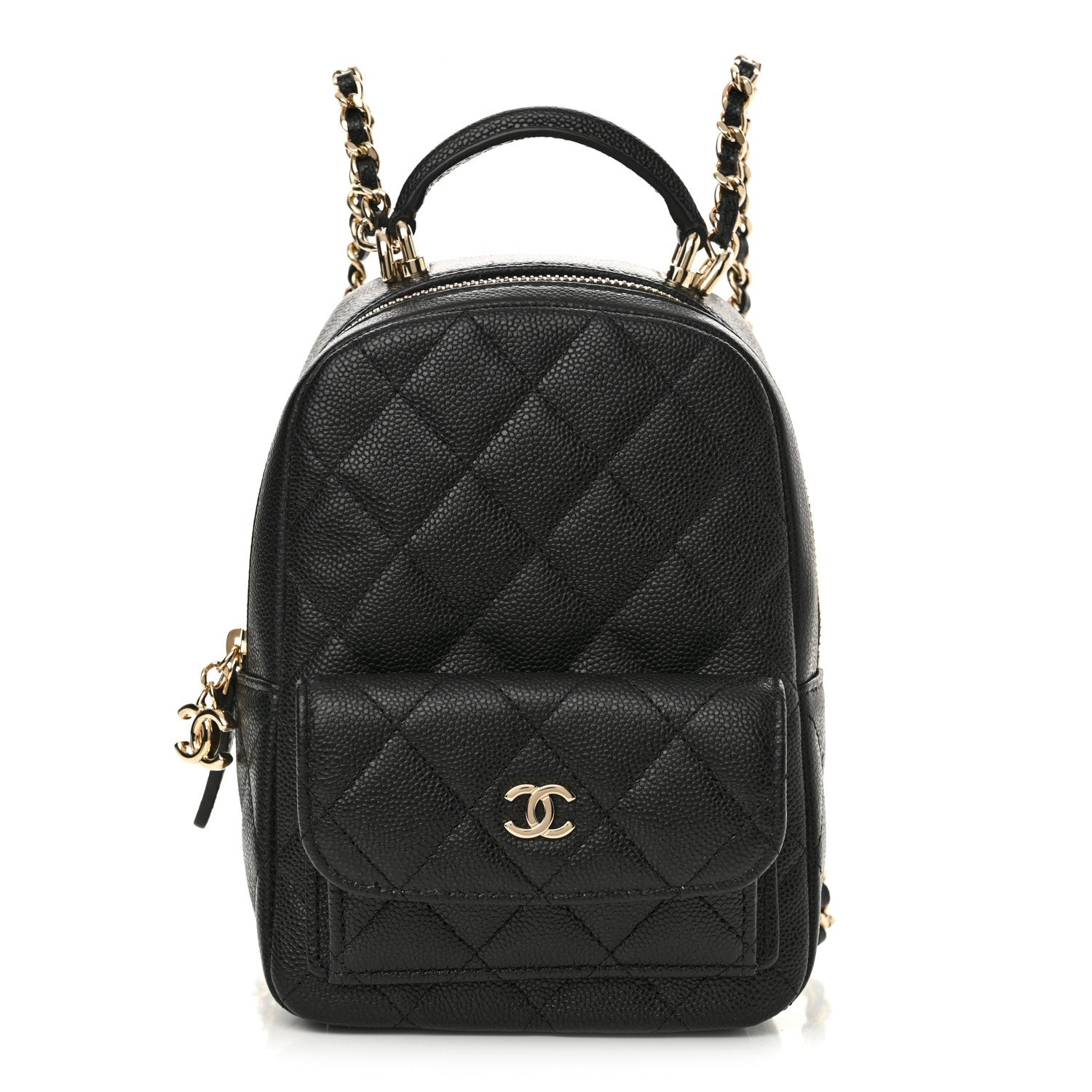 Caviar Quilted CC Mini Classic Backpack Black