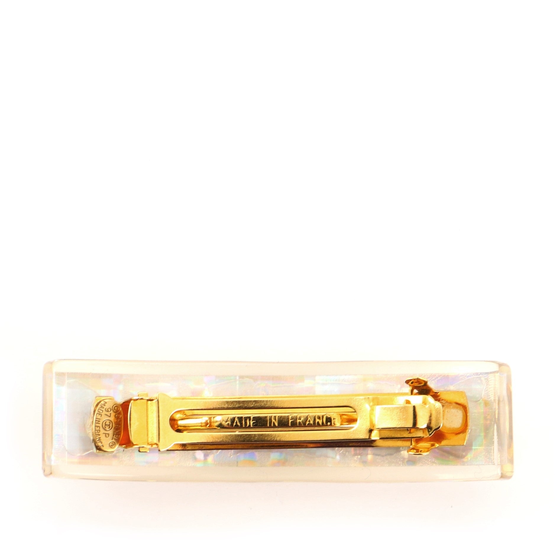 Holographic Hair Barrette Metal and Resin XS