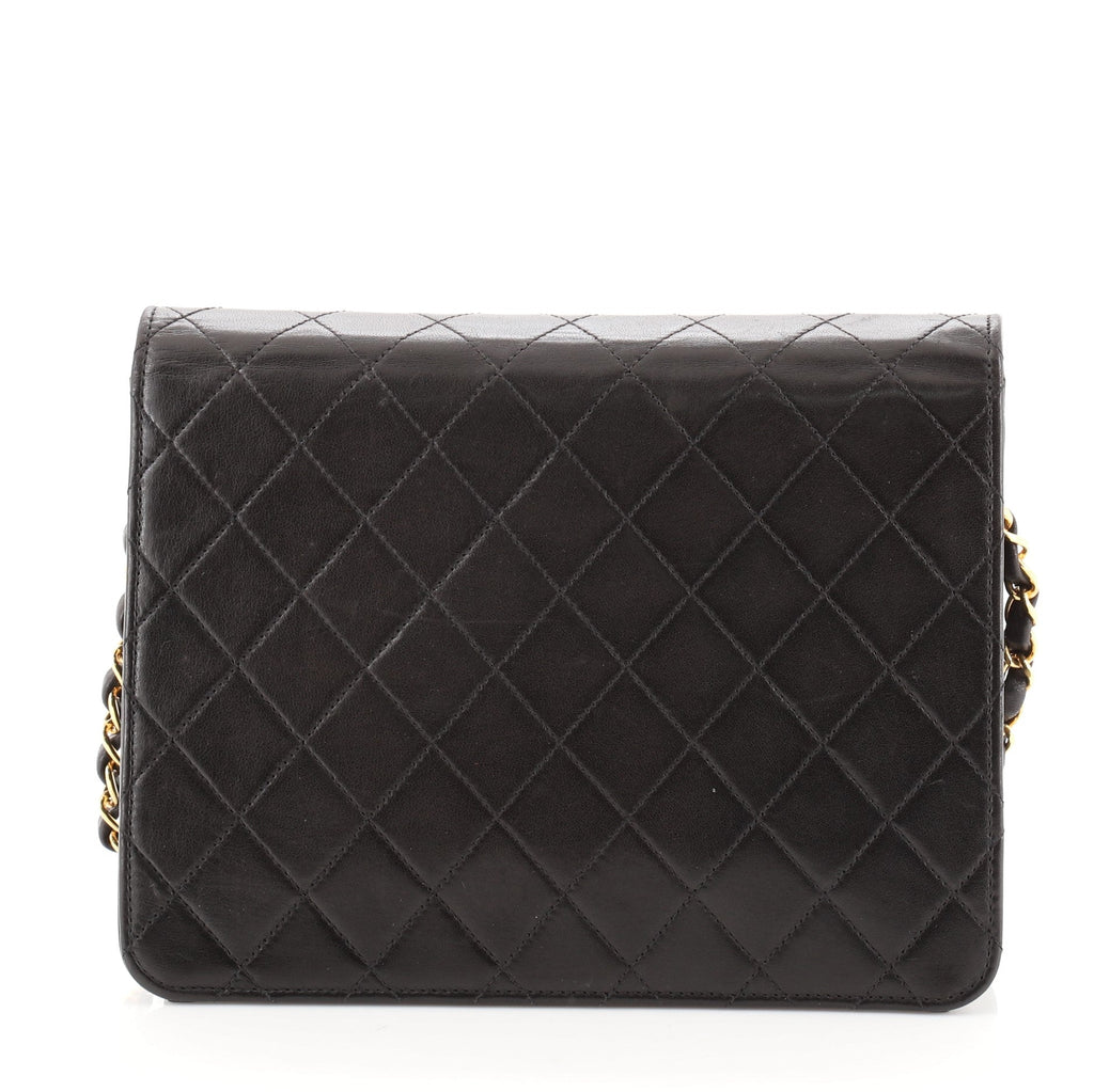 Vintage Clutch with Chain Quilted Leather Medium