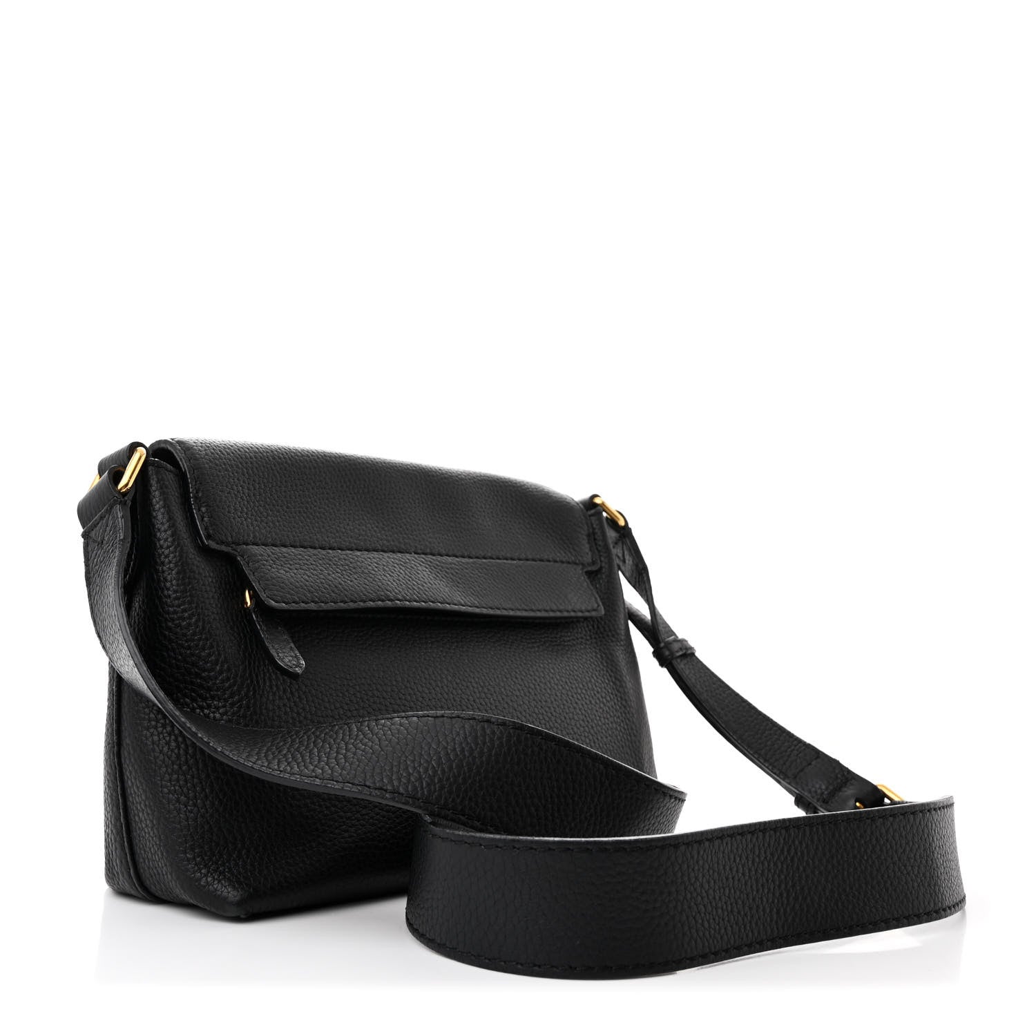 Signature Grain Medium Burleigh Crossbody Bag Black