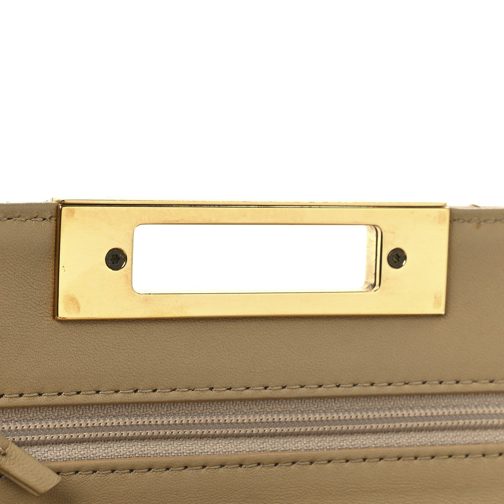 Lambskin Quilted Golden Class Wallet on Chain WOC Beige