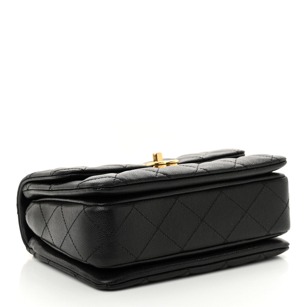 Caviar Quilted Coco First Flap Black