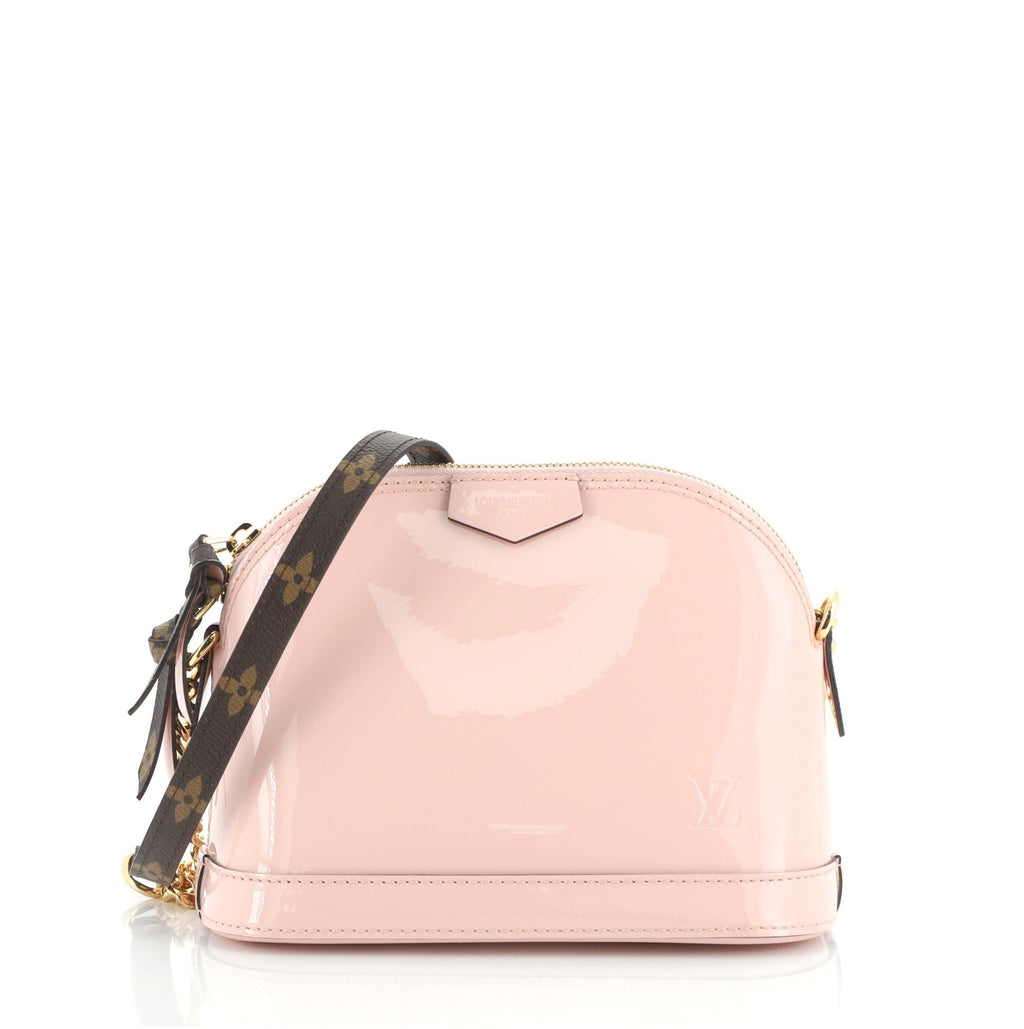 Alma Chain Handbag Vernis with Monogram Canvas Mini