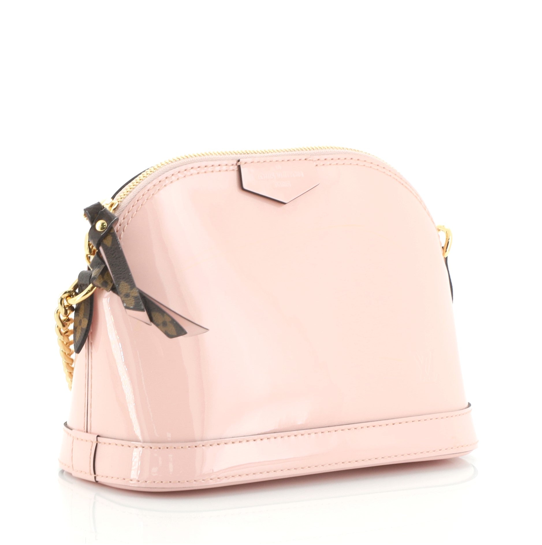 Alma Chain Handbag Vernis with Monogram Canvas Mini