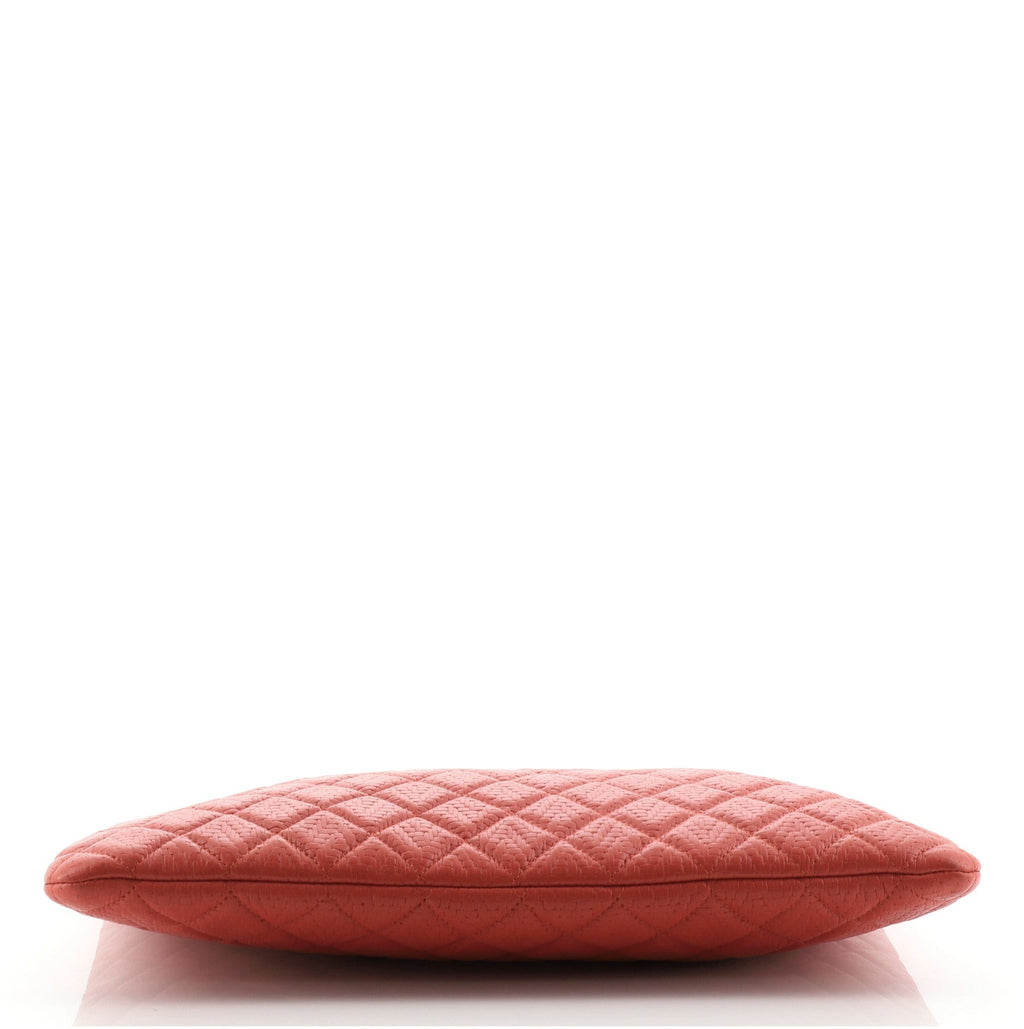 O Case Clutch Embossed Quilted Calfskin Large