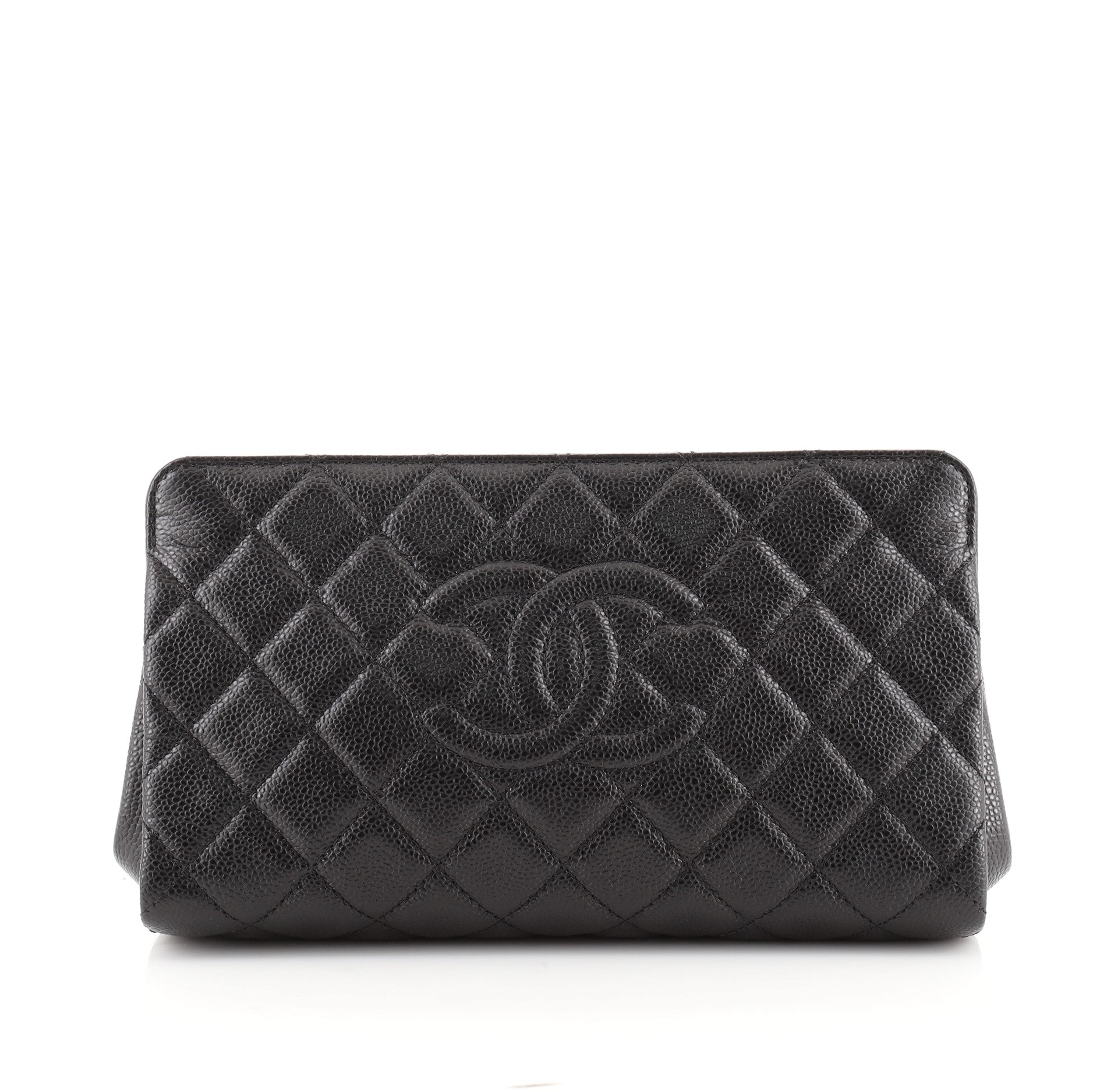 Timeless CC Clutch Quilted Caviar Medium