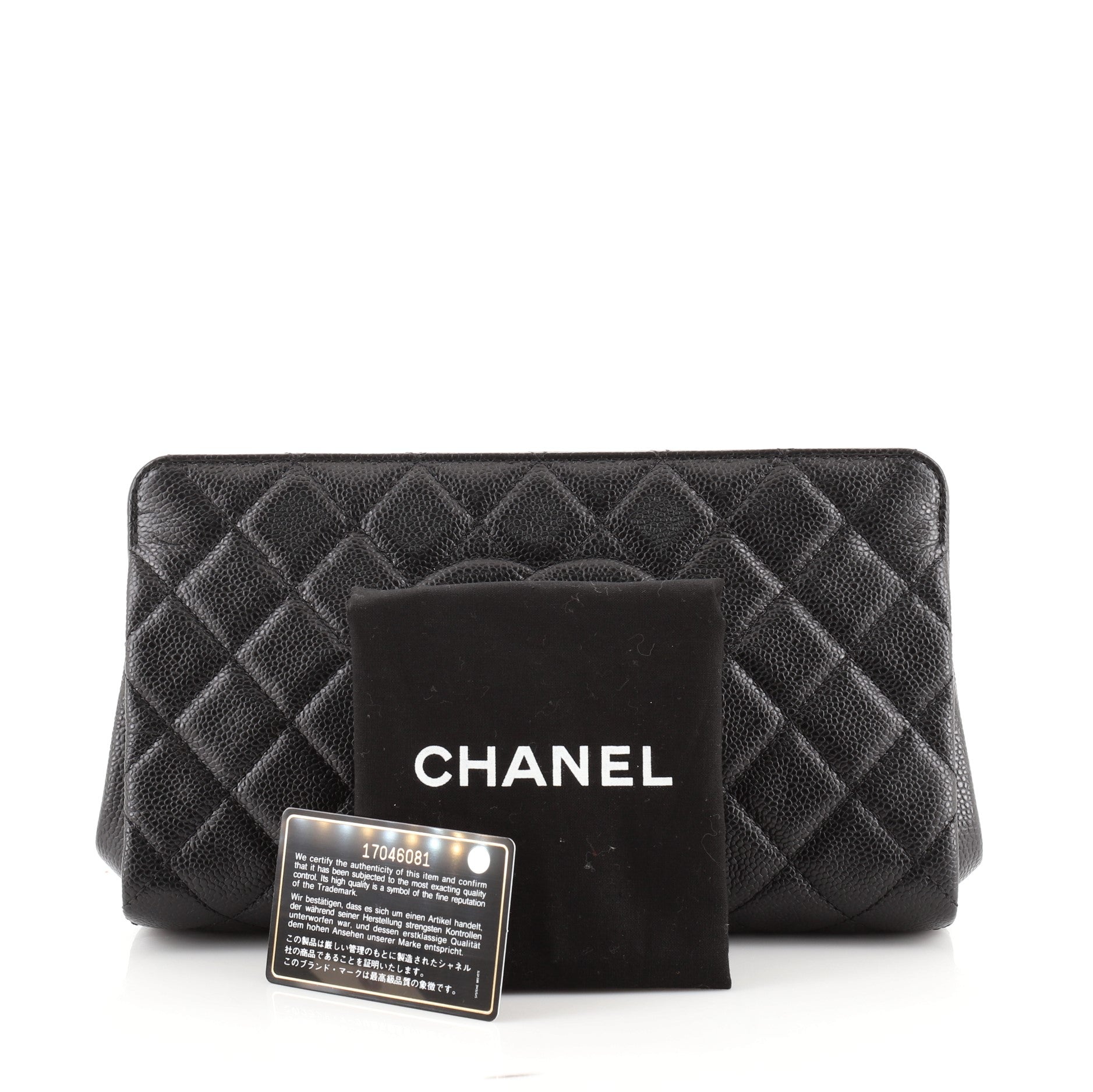 Timeless CC Clutch Quilted Caviar Medium