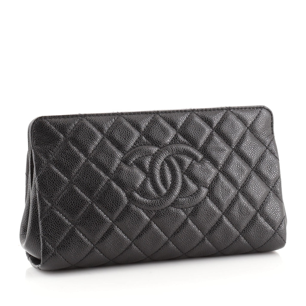 Timeless CC Clutch Quilted Caviar Medium