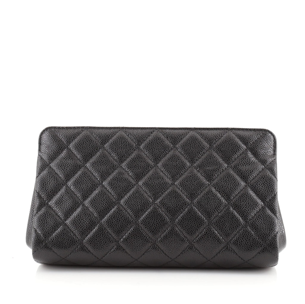 Timeless CC Clutch Quilted Caviar Medium