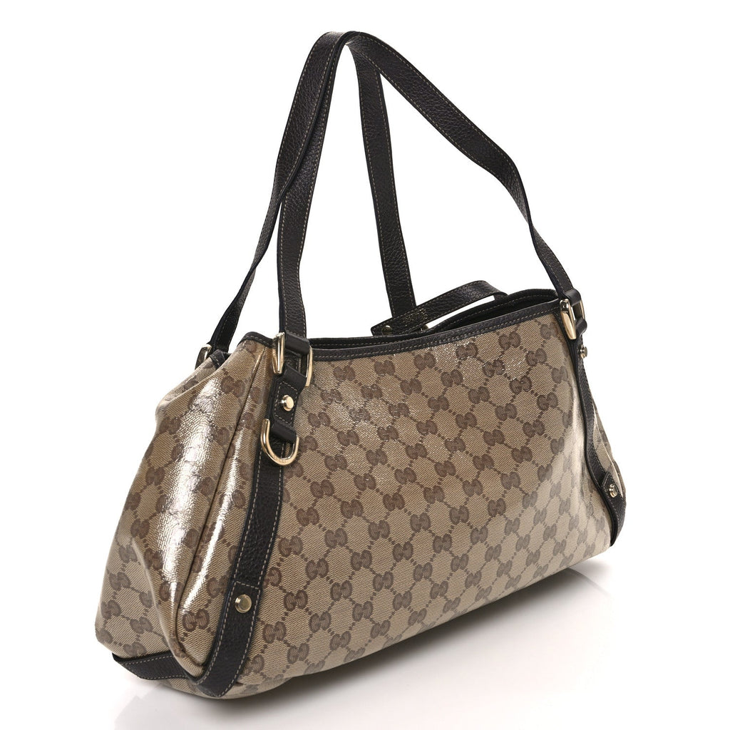 Crystal Monogram Medium Abbey Shoulder Bag Dark Brown