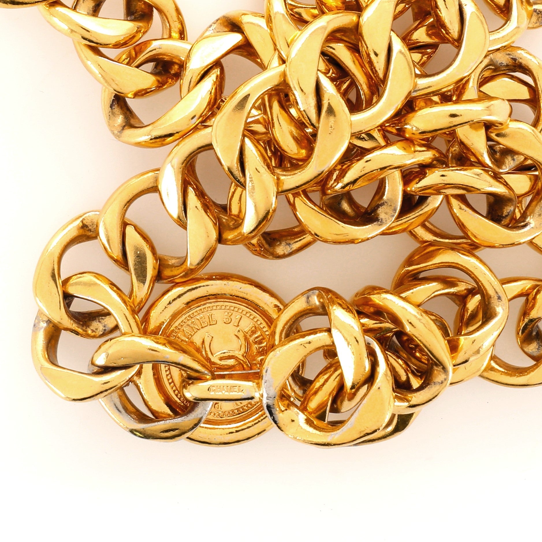 Vintage Medallion Chain Belt Metal 100
