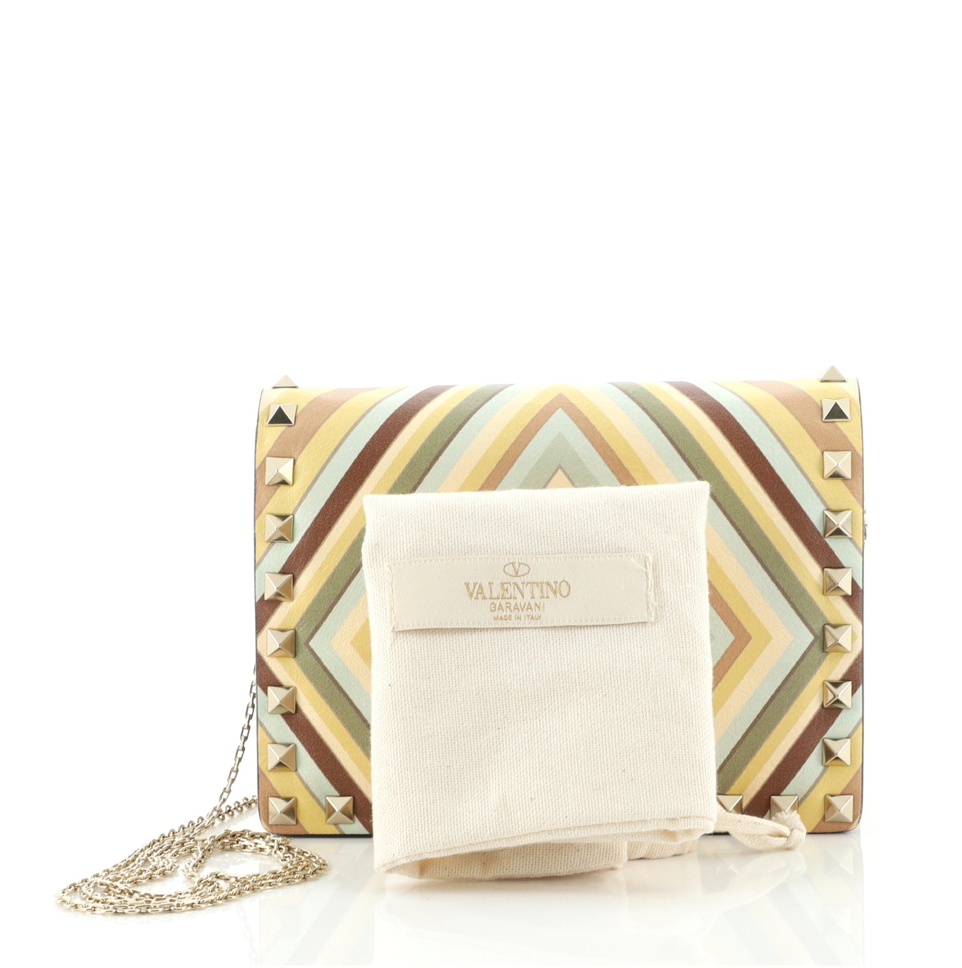 1975 Rockstud Pouch Crossbody Bag Striped Leather Mini