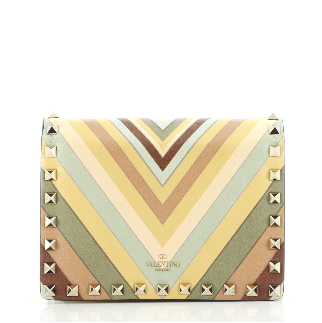1975 Rockstud Pouch Crossbody Bag Striped Leather Mini