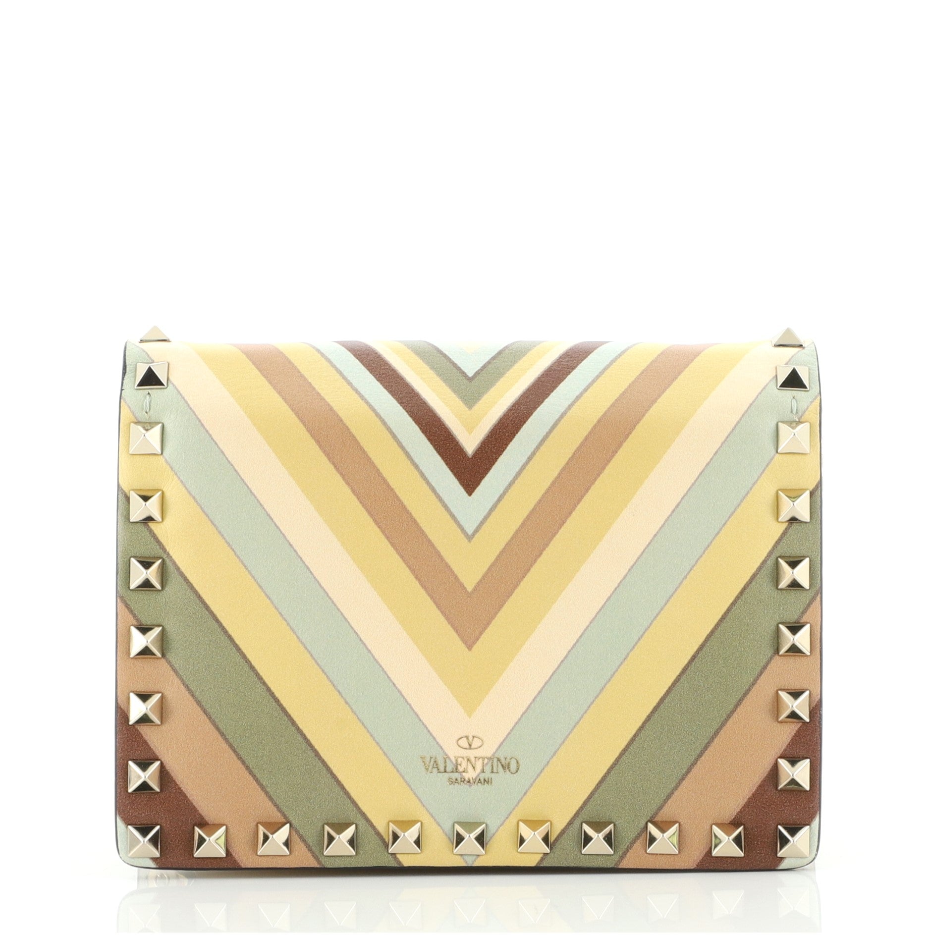 1975 Rockstud Pouch Crossbody Bag Striped Leather Mini