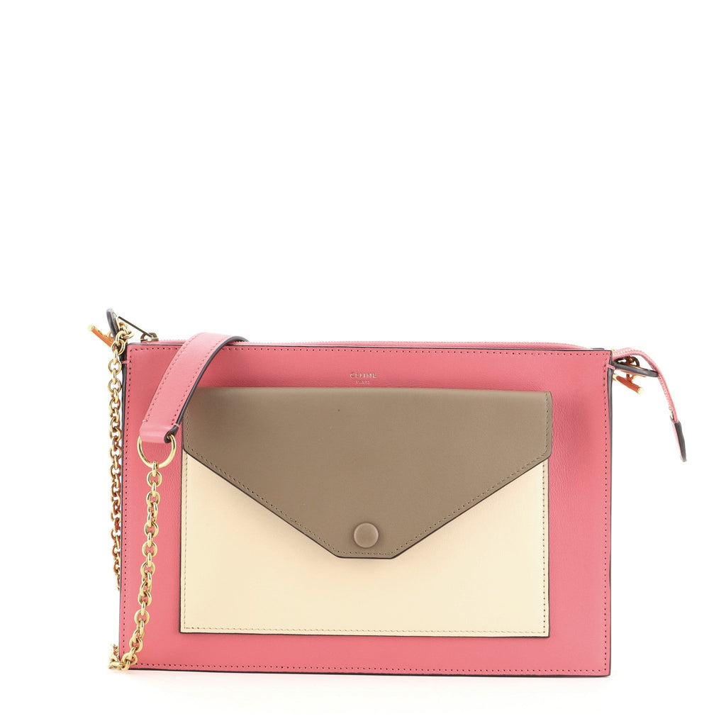 Pocket Clutch on Chain Leather Medium