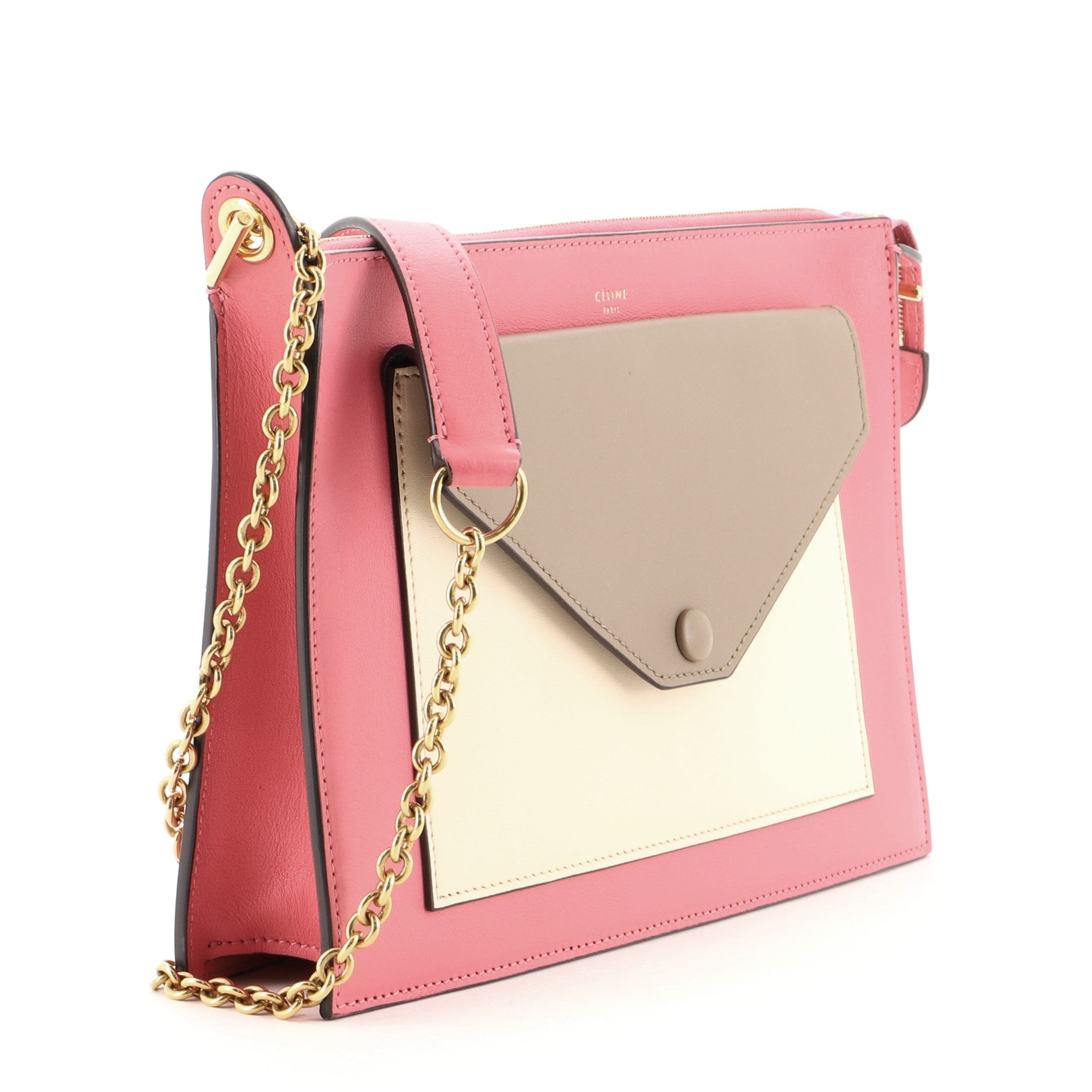 Pocket Clutch on Chain Leather Medium