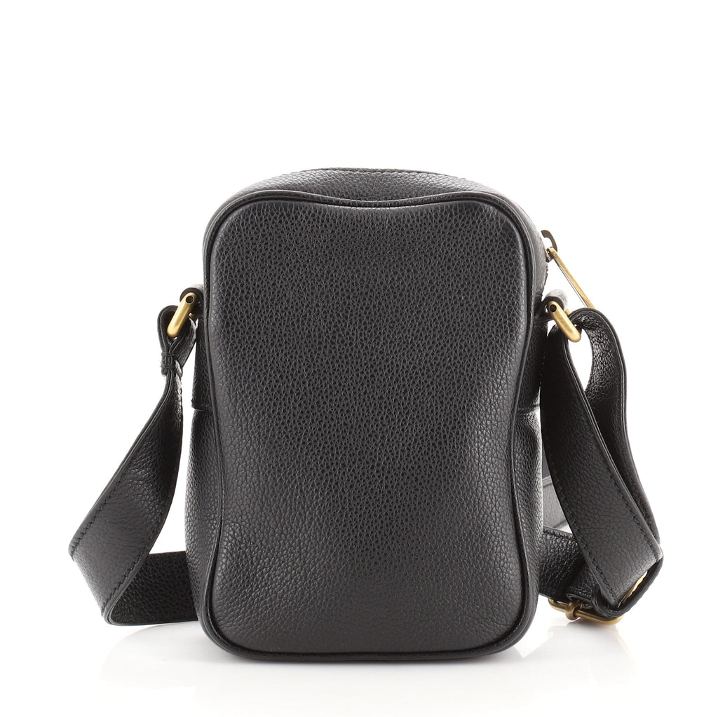 Logo Zip Messenger Bag Printed Leather Mini
