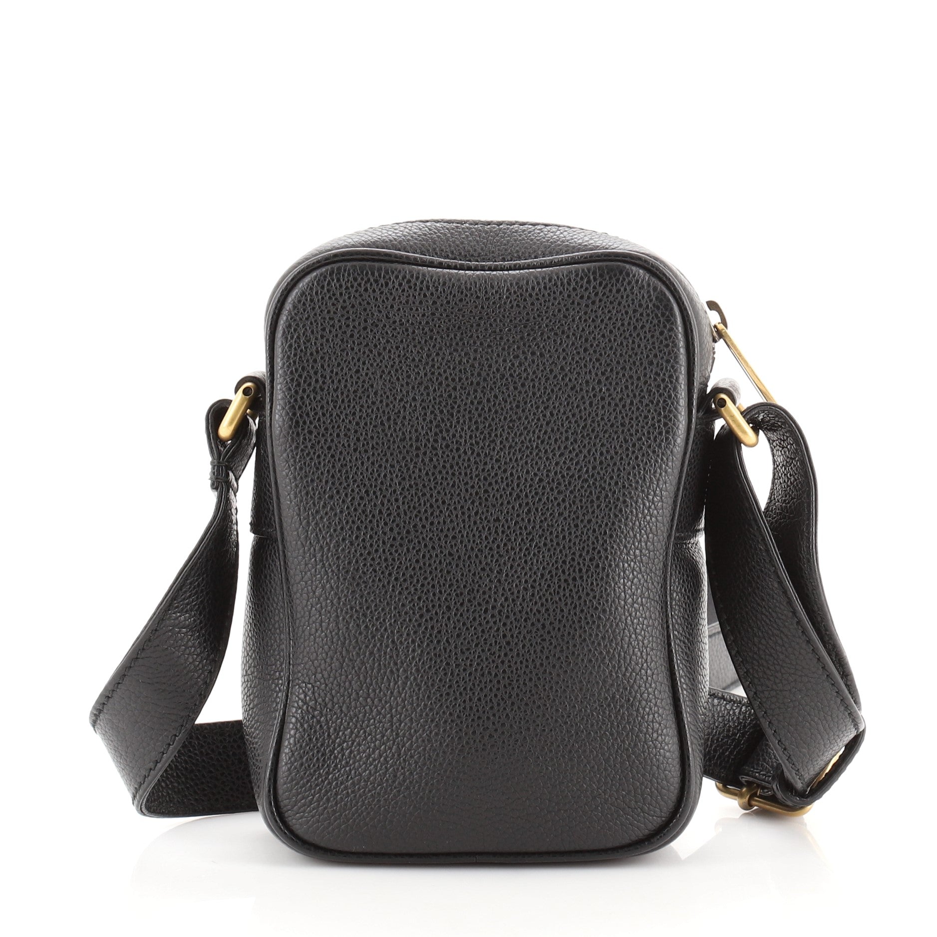 Logo Zip Messenger Bag Printed Leather Mini