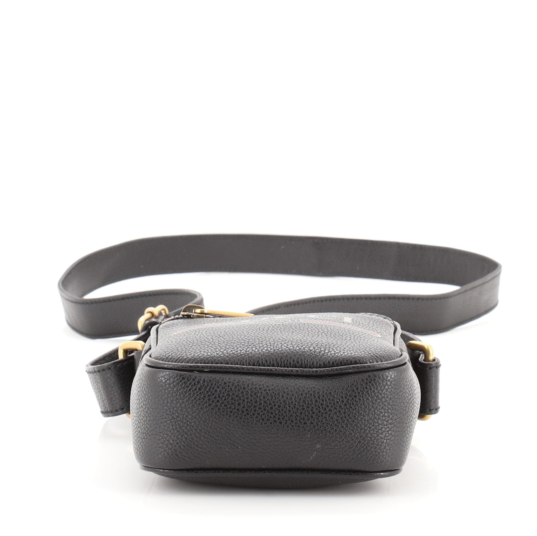 Logo Zip Messenger Bag Printed Leather Mini