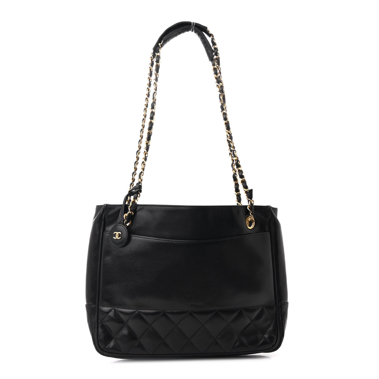 Lambskin Quilted Shoulder Bag Black