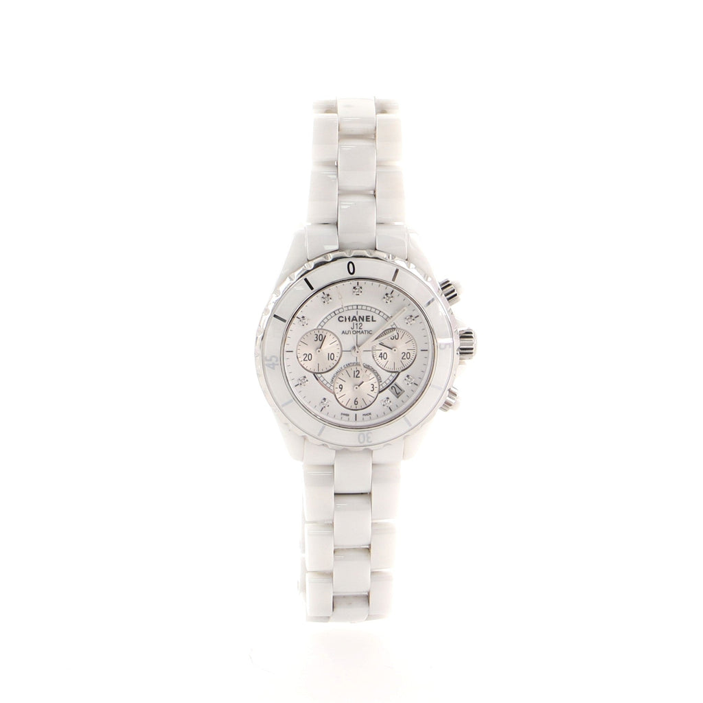 J12 Chronograph Automatic Watch Ceramic and Stainless Steel with Diamond Markers 41