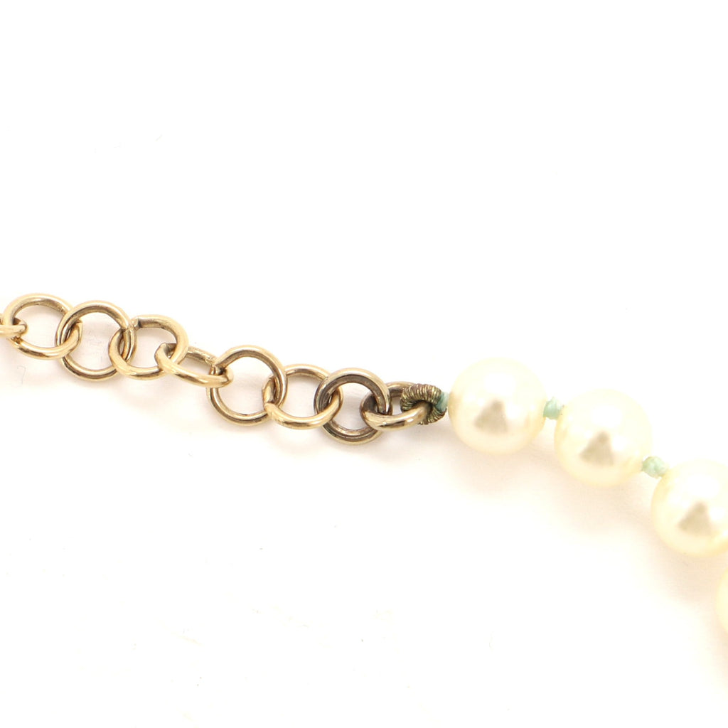 CC Pearl Necklace Faux Pearl with Crystal Embellished Metal
