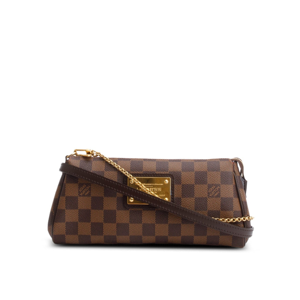 Louis Vuitton Damier Ebene Eva Clutch w/ Box & Straps