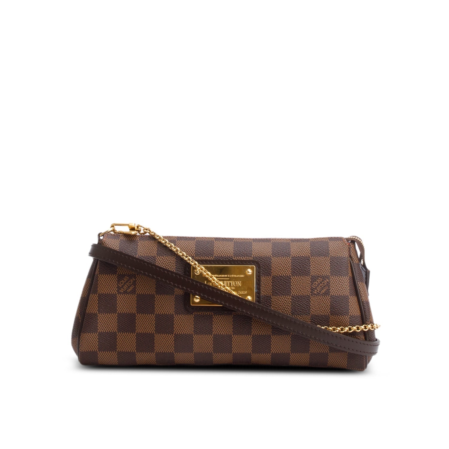 Louis Vuitton Damier Ebene Eva Clutch w/ Box & Straps