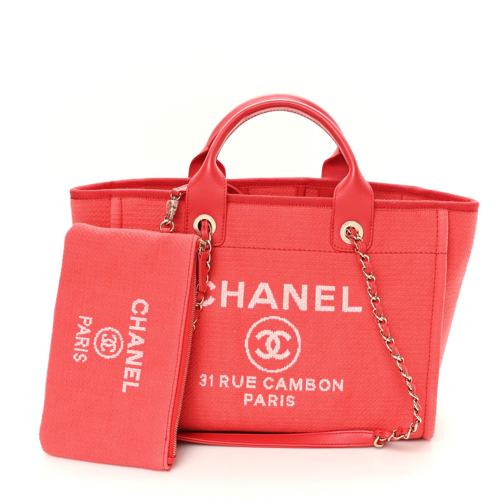 Mixed Fibers Small Deauville Tote Red