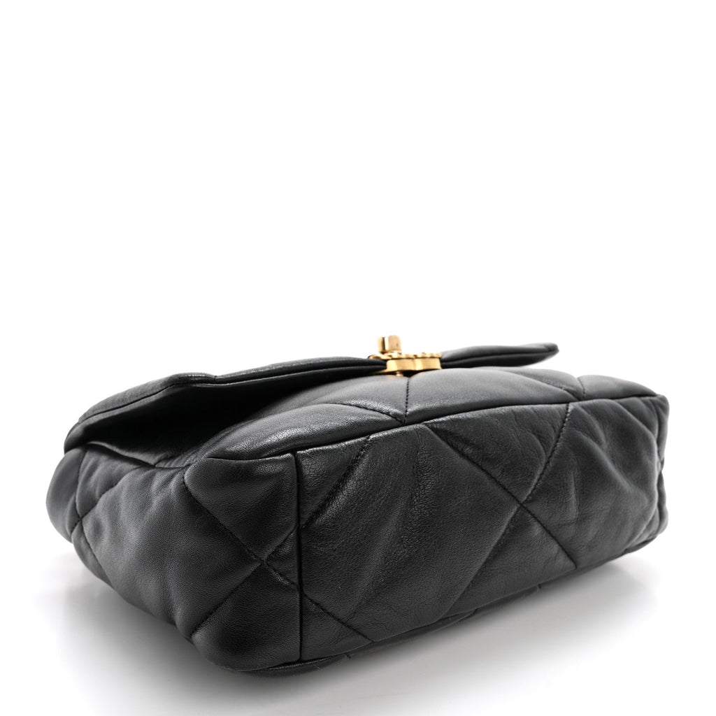 Goatskin Quilted Medium Chanel 19 Flap Black