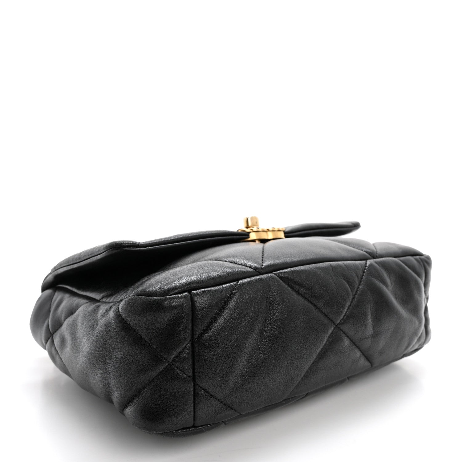 Goatskin Quilted Medium Chanel 19 Flap Black