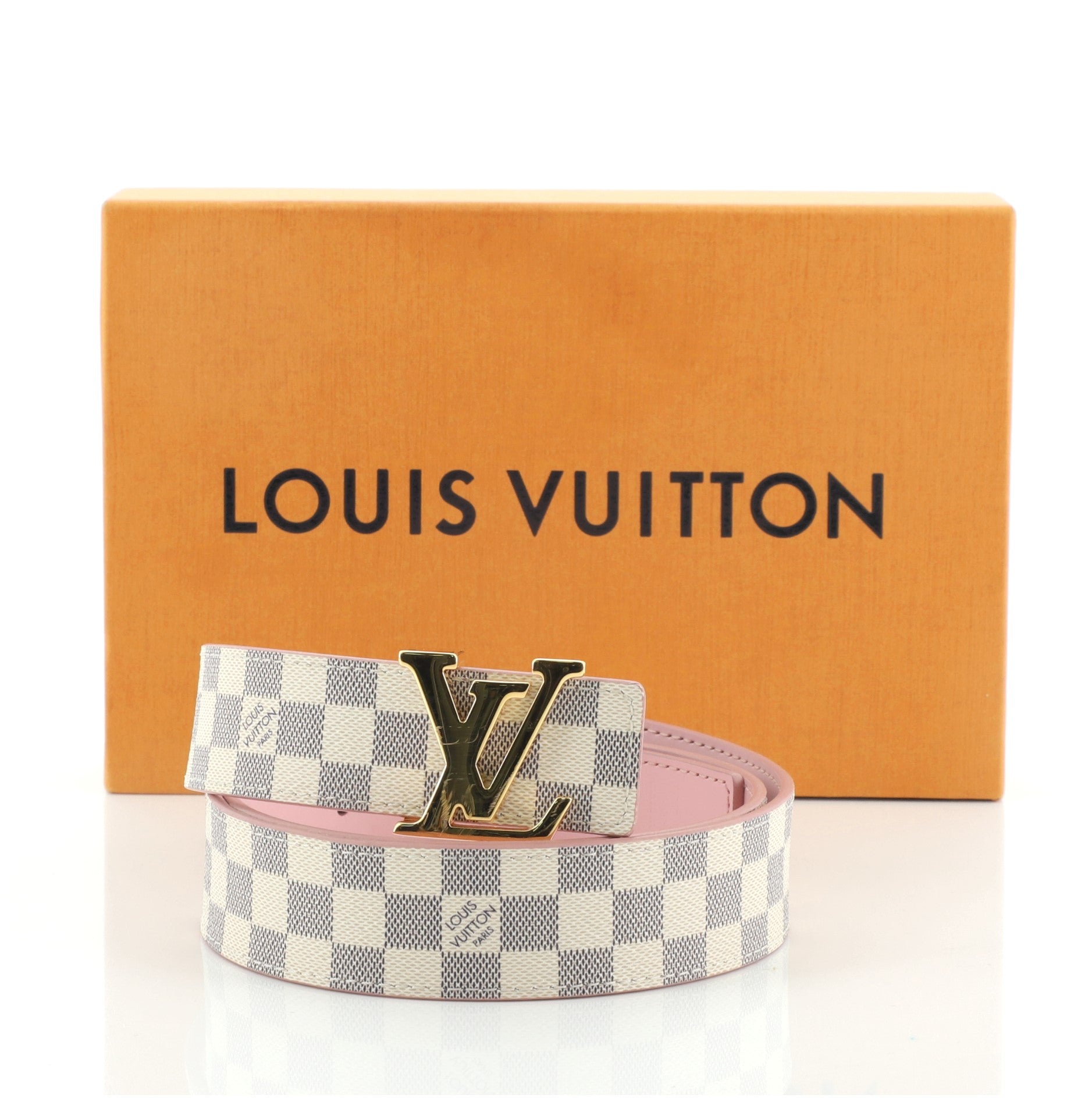 LV Initiales Reversible Belt Damier and Leather Medium 80